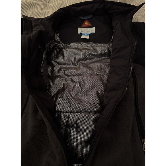 Columbia Omni Heat Shield Jacket Mens Medium Gray Hooded Full Zip Thermal - Picture 5 of 11